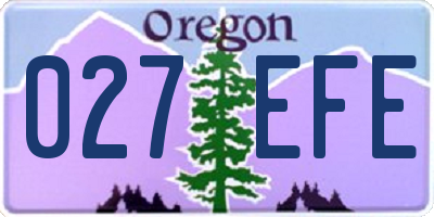 OR license plate 027EFE