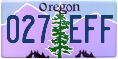 OR license plate 027EFF