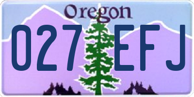 OR license plate 027EFJ