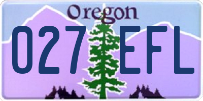 OR license plate 027EFL
