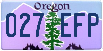 OR license plate 027EFP