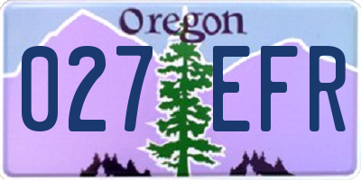OR license plate 027EFR