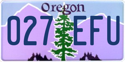 OR license plate 027EFU