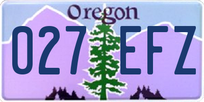 OR license plate 027EFZ