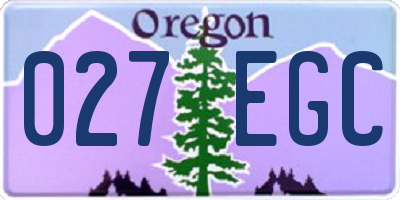 OR license plate 027EGC