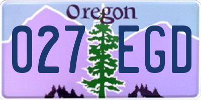 OR license plate 027EGD