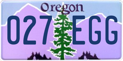 OR license plate 027EGG