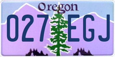 OR license plate 027EGJ