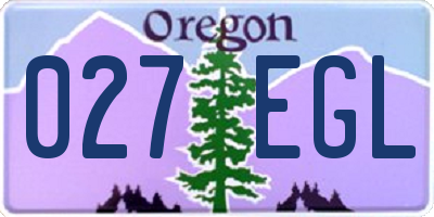 OR license plate 027EGL