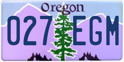 OR license plate 027EGM