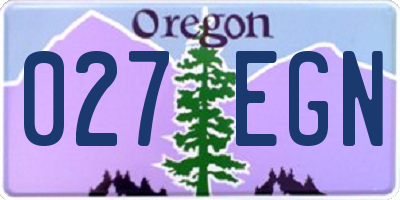 OR license plate 027EGN
