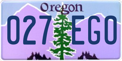 OR license plate 027EGO