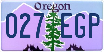 OR license plate 027EGP