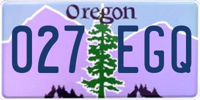 OR license plate 027EGQ