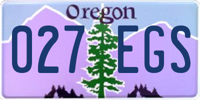 OR license plate 027EGS