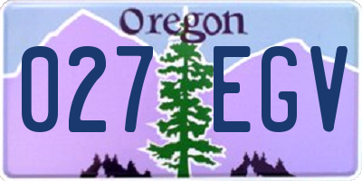 OR license plate 027EGV