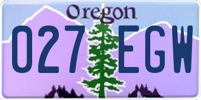 OR license plate 027EGW