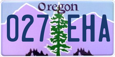 OR license plate 027EHA