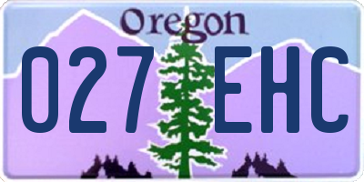 OR license plate 027EHC