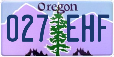 OR license plate 027EHF