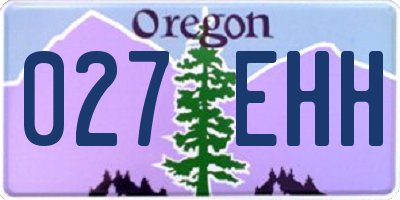 OR license plate 027EHH