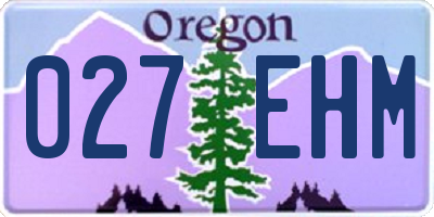 OR license plate 027EHM