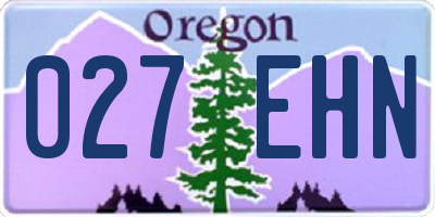 OR license plate 027EHN