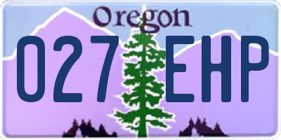 OR license plate 027EHP