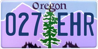 OR license plate 027EHR