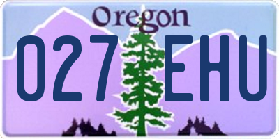 OR license plate 027EHU