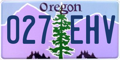 OR license plate 027EHV
