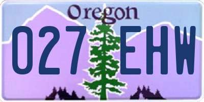 OR license plate 027EHW