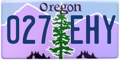 OR license plate 027EHY