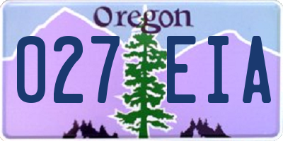 OR license plate 027EIA