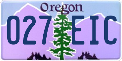 OR license plate 027EIC