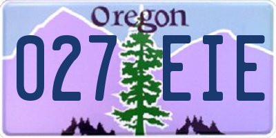 OR license plate 027EIE