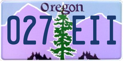 OR license plate 027EII