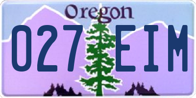 OR license plate 027EIM