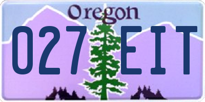 OR license plate 027EIT