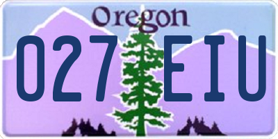 OR license plate 027EIU