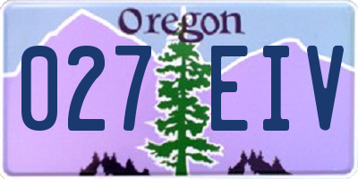 OR license plate 027EIV