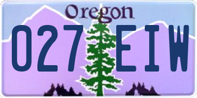OR license plate 027EIW