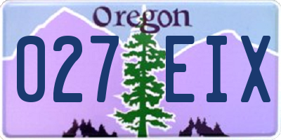 OR license plate 027EIX