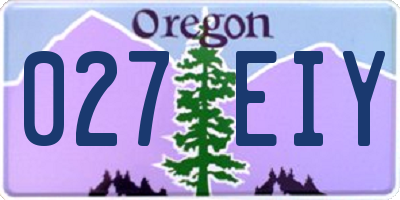 OR license plate 027EIY