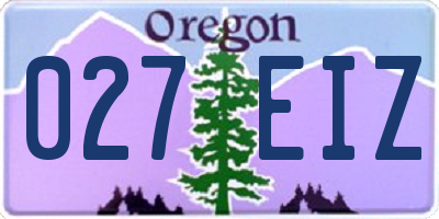 OR license plate 027EIZ