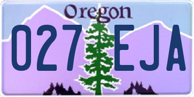 OR license plate 027EJA