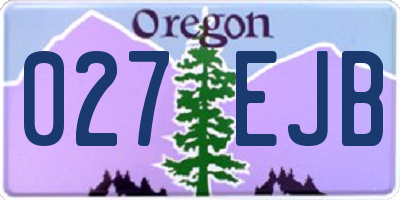 OR license plate 027EJB