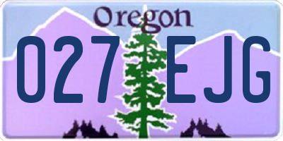 OR license plate 027EJG