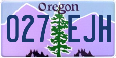 OR license plate 027EJH