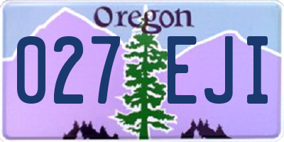 OR license plate 027EJI